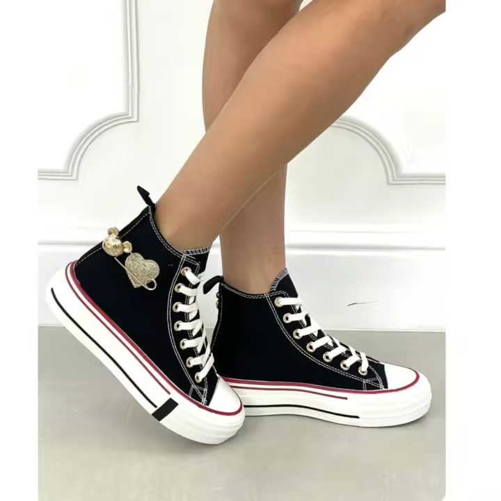 Eva Zorteon- Botines de Lona de Caña Alta. Marca FASHION BELLA. - 1