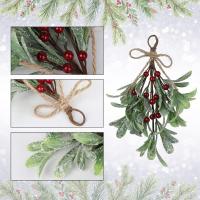 Falsas Ramas De Mistletoe Artificiales Con Efecto De Niebla Decoración Festiva Para El Hogar Y Navidad Ramas Duraderas De Flores Artificiales Para Uso Interior En Invierno - details 5