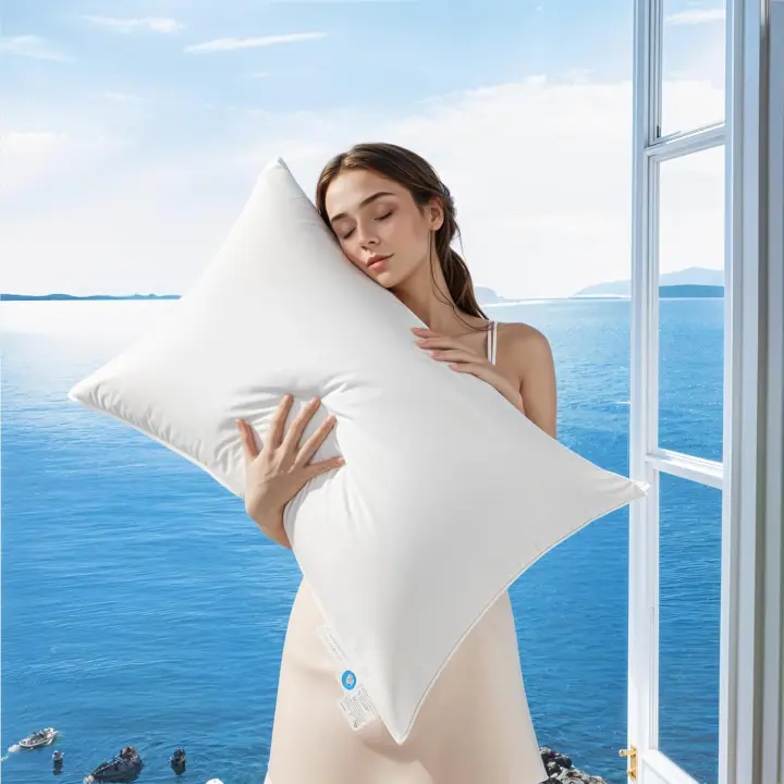 Canadian Luxury Goose Down Pillow King Size - 1050 Fill Power, 100% Cotton with Teflon Shell- Ultra Comfort Sleep Pillows - Bed Pillows for Back, Stomach, Side Sleeper(White,King(Pack of 1)) - 1