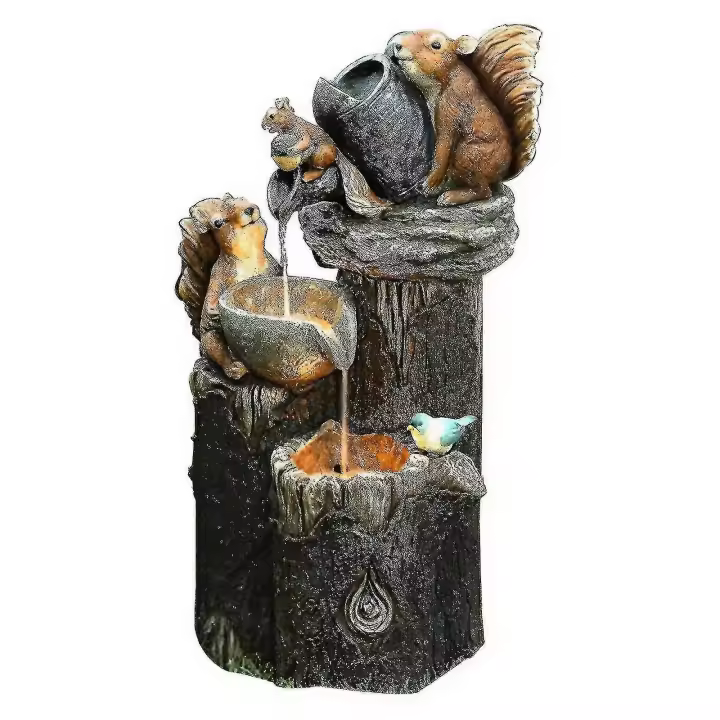 Garden Animal Statue Fountain Solar Led Light Garden Art Deco Outdoor Garden Sculpture-- - 1