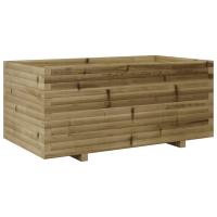 vidaXL Jardinera madera maciza de pino 110x60x49,5 cm Color Pino natural,  Blanco,  Marrón cera y mas - details 2