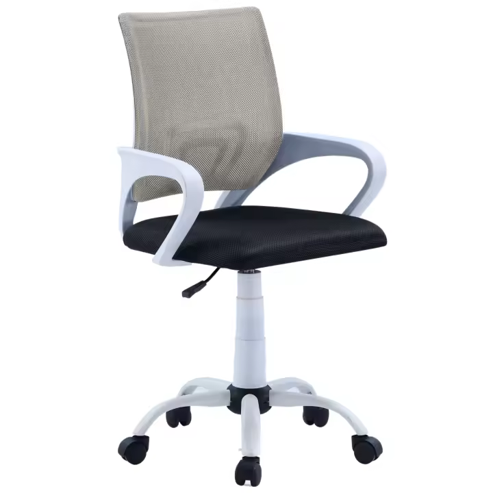 Silla Oficina Despacho Giratoria Trabajo Estilo Contemporáneo Color Negro y Gris - 1