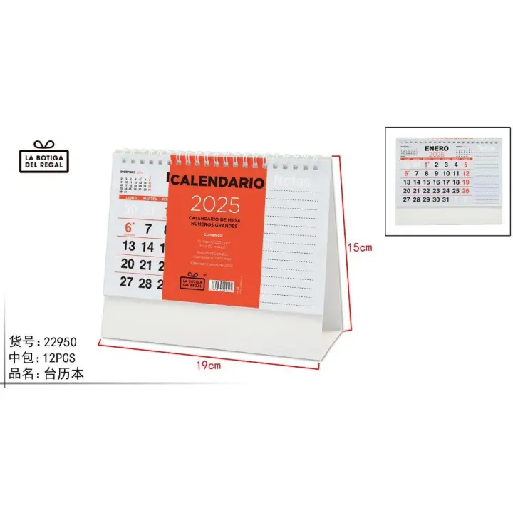 Calendario de mesa 2025 con diseño atractivo y útil para planificar tu año - 1