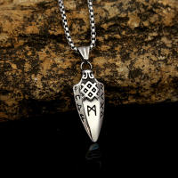 Collar De Acero Inoxidable Retro Para Hombre Con Pendentivo De Arco Nórdico Creativo Escandinavo Vikingo Odin Runa Joyería Masculina - details 2