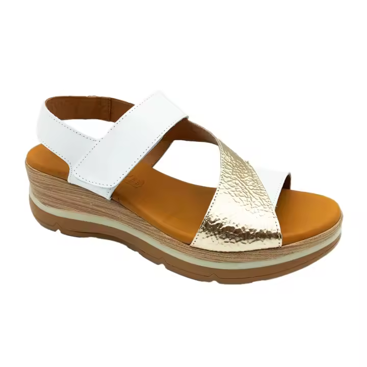 Paula Urban - Sandalias Cruzada Mujer de Cuña de Piel - 1