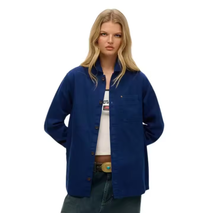 Ropa mujer Chaquetas Superdry Sobrecamisa Merchant Azul - 1