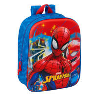 Mochila Guardería Spiderman Marvel 3D Red Con Bolsillo Para Botella - Safta - details 0