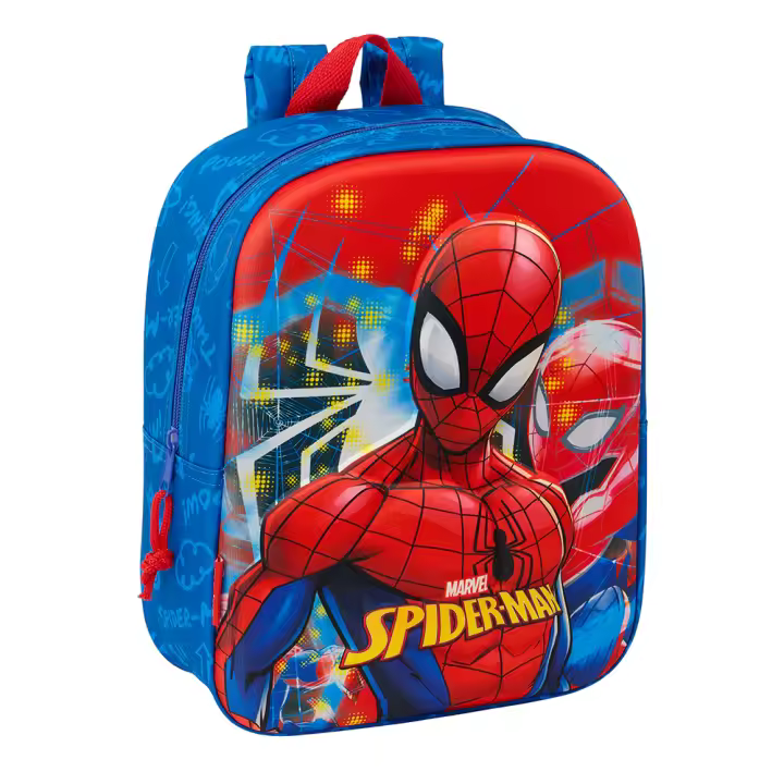 Mochila Guardería Spiderman Marvel 3D Red Con Bolsillo Para Botella - Safta - 1