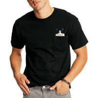 Camiseta De Algodón HX Para Hombres Con Bolsillo Y Dedos Doblados En El Medio Para El Verano Camiseta Casual De Gato Y Vaca - details 4