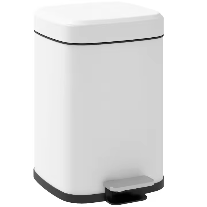 HOMCOM Cubo de basura de cocina de 12 l, de acero inoxidable, con pedal y tapa de cierre suave, compacto, cubo interior extraíble, 24,5 x 32 x 36,5 cm - 1