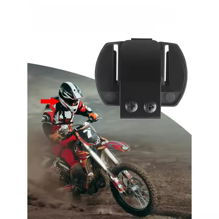 Soporte De Micrófono Y Altavoz Para Casco De Motocicleta APWIKOGER Clip De Metal Para Intercomunicador BT V6 V4 Accesorio De Montaje - 1