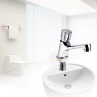 Grifo De Baño Con Retardo De Tiempo Y Ajuste Automático Cromado Grifo Ahorrador De Agua Para Lavabo Montaje En Superficie Cerámica - details 0