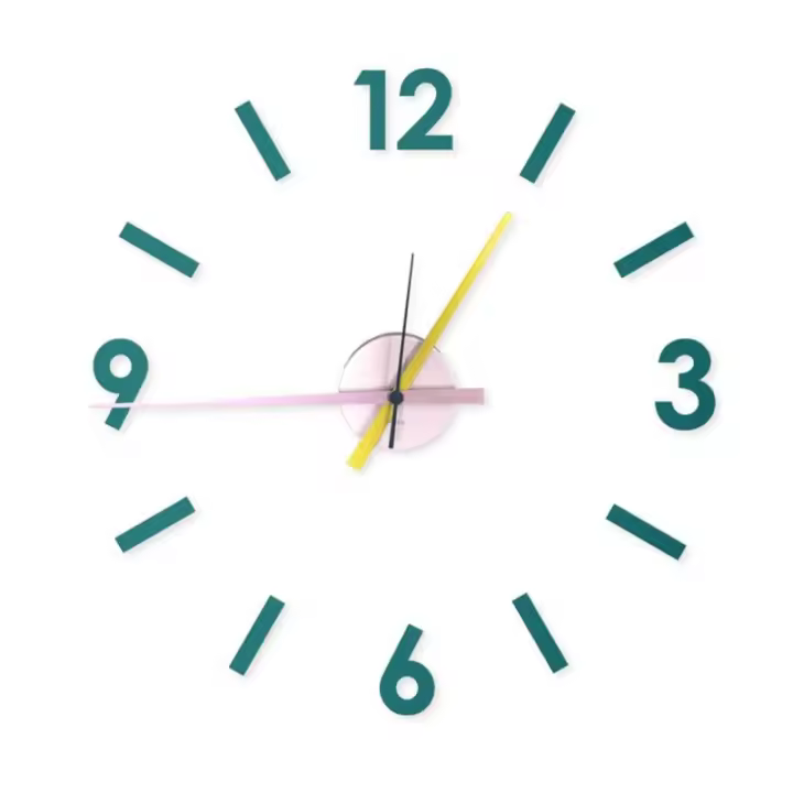 Reloj de pared 3D DIY azul, rosa,amarillo. CL1323 - 1