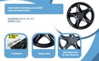 Banner - Tapacubos universales 14 pulgadas diseño Luxe ABS Resistente (4 uds) negro
