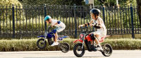 isinwheel A12 Moto Eléctrica para Niños, Motor 350W, Batería 36V 5.2AH, Neumáticos de 12 Pulgadas, Velocidad Máxima de 25 km/h, Autonomía de 22 km, 3 Modos de Velocidad, Doble Amortiguador, Freno de Manillar + Freno de Estacionamiento en la Rueda Trasera - details 8