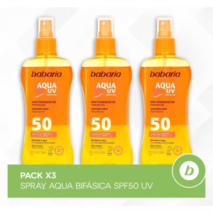 BABARIA PACK X3 SPRAY AQUA BIFÁSICA SPF50 UV - 1