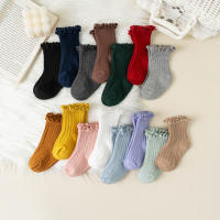Calcetines Cortos Para Niñas Con Volante Y Flores En Algodón Suave Para Escolares De 0-8 Años Calcetines De Uniforme Para Niños Estilo Lindo Y Cómodo Para Todas Las Estaciones - details 2