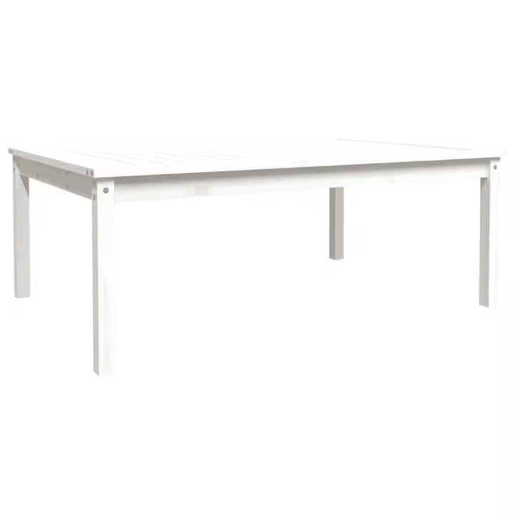 Mesa de Jardín Madera Maciza Pino Blanco 121x82,5x45 cm - 1