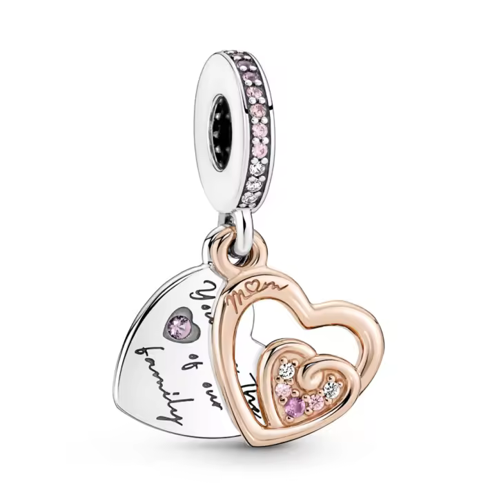 Pandora Moments Charm Colgante en oro rosa de 14k Corazones Infinitos Entrelazados 781020C01 , para Mujer - 1