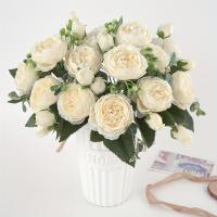 Ramo De Flores Artificiales Peonía De Seda Para Decoración De Casamiento Y Hogar Piezas Pequeñas Diseño De Bouquet Para Interior - details 6