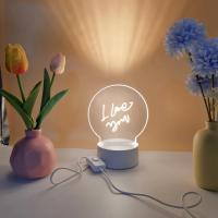 1pc LED Night Light with Warm Glow - Round Message Board Design, USB Powered, Includes Pen - Perfect for Bedroom Decor & Gifts - details 1