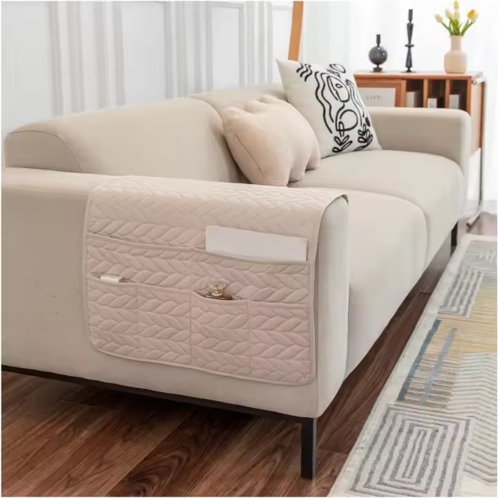 Sofá Reposabrazos Fundas Sillas Protectores de Brazos Sofá Cubre Apoyabrazos Sillones fundas para sofá reclinable, antideslizante, organizador de sofá, protector de brazo ( Color : Beige-d , Size : 50 - 1