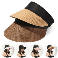 Sombrero De Playa Plegable Para Mujer Sombrilla De Verano Protección Solar Algodón Y Lino Estilo Casual Gorro De Paja Ancha - details 12