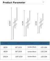 Lámpara De Pared Moderna Minimalista Creativa Con LED Para Dormitorio Sala De Estar Sofá TV Iluminación Ambiental En Oro - details 3