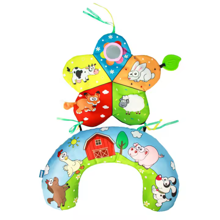Almohada De Juguete Para El Pecho Del Bebé En Blanco Y Negro Con Espejo Y Alto Contraste Juguete Sensorial Montessori Para Bebés De 0 a 12 Meses Y Años - 1