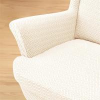 Cubiertas De Silla Wingback Clásicas En Color Sólido Con Funda Para Asiento Y Cojín Tapete De Sofá Decoración Del Hogar Hechas De Spandex Y Poliéster Estilo Europeo - details 9