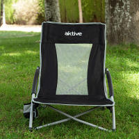 Aktive Pack 4 sillas plegables camping bajas 50x51x67 cm negras con posavasos - details 6