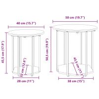Mesa auxiliar vidaXL de 2 piezas de madera de roble Sonoma y metal - details 7