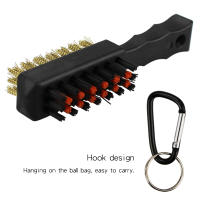 Limpia Grooves De Golf 1 Pc Herramienta Dual Sided Portátil Ligera De Metal Con Paja De Nylon Accesorios Para Bolas Y Zapatos De Hierro Regalo Nuevo - details 3