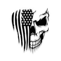 Pegatinas De Vinilo Para Coche Estilo Estadounidense Con Bandera Y Calavera Decoración Para Motocicletas Vans Accesorios De Modificación - details 0