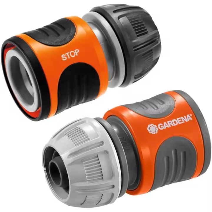 Gardena Set de conexión 13 mm (1/2 pulgadas) y de 15 mm (5/8 pulgadas): Para los extremos de la manguera, conexión para las piezas es del sistema, a prueba de rayos UV y de heladas (18279-20) - 1