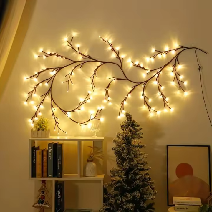 1PC Luz De Ramas De Árbol Con 96 LEDs Para Decoración De Escritorio Pared Fiesta Hogar USB Iluminación Nocturna Con 8 Modos DIY Vine Light - 1