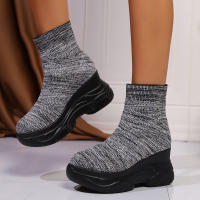 Botas De Pies Altos Para Mujer Invierno 2024 Moda Nueva Zapatos De Caminar Cómodos Botas De Nieve Góticas Tendencia PU Material - details 11