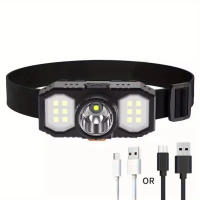 Linterna Frontal LED Potente Recargable Para Camping 3 Modos Impermeable IP65 Para Pesca Y Correr Luz LED Alta Potencia COB - details 0