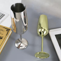 Vaso De Champán De Acero Inoxidable 304 260ml Pack De 2/4 Para Restaurante KTV Y Salón Creativo Lujo Europeo Vaso Largo Para Vino - details 4