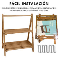 EasySpeed Estantería Madera Natural 2 Niveles, Estantería Portátil  Multiusos, Organización Baño, Casa, Ideal Zapatero o Plantas 32x46x22 cm - details 4