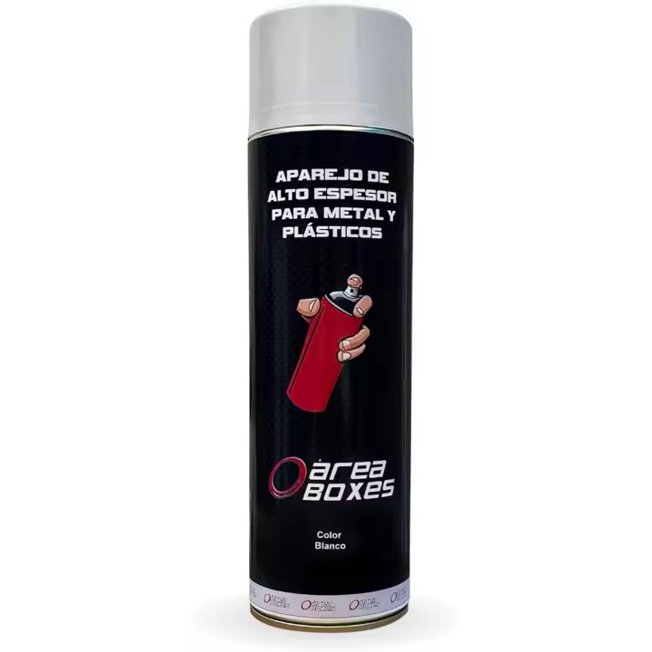 AREABOXES Aparejo Spray 500ml – Alto Espesor, Poder Relleno, Fácil Lijado, Para Metal y Plástico (BLANCO) - 1