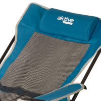 Aktive - Silla tumbona plegable camping con 2 posiciones, 152x54x75 cm, fabricada de acero, textileno y rejilla, con cojín, bolsillo lateral, posavasos y topes antivuelco, máx. 110 kg, incluye funda, sillas plegables - details 7