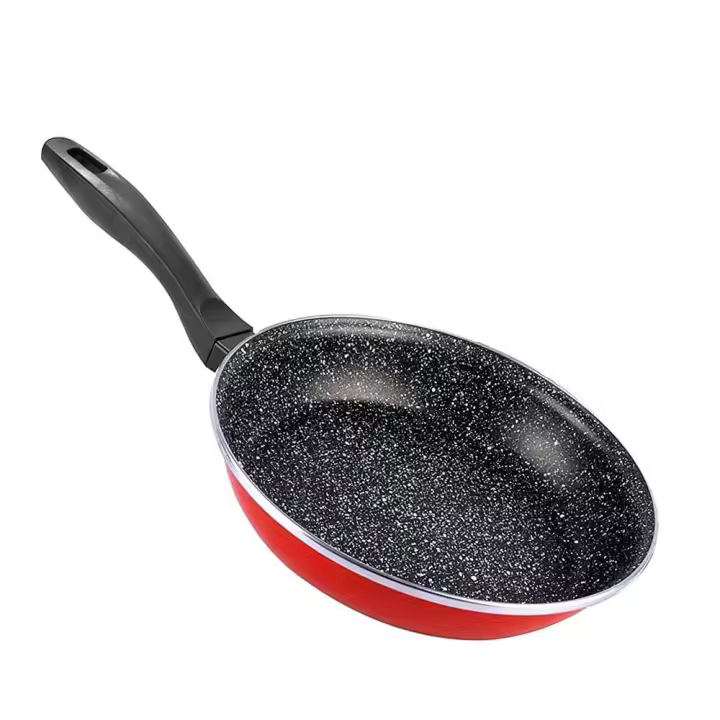 Sartén de acero vitrificado piedra - compatible con cocinas de inducción - Cocina sin aceite sin que se peguen los alimentos - Sartén con mango de baquelita de tacto frío -Apta para lavavajillas - Rápida y fácil de limpiar. - 1