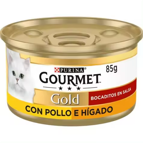 Purina Gourmet Gold Bocaditos en Salsa con Pollo e Hígado Gato Latas 85 gr - 1