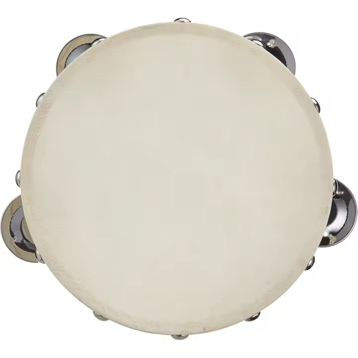 ROCKSTAR MUSIC Pandereta de Mano en Madera con Parche TH0604T 4 Sonajas 6" 15cm - 1