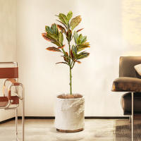 Planta Artificial De Tamaño Grande Codiaeum Falso 80-120cm Ficus Fiddle Hojas De Plantas Tropicales Para Decoración Del Hogar Material De Seda Origen China - details 1