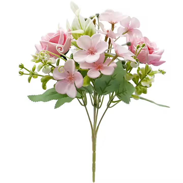 Poenia Arte Floral - Flores y Plantas Artificiales - Ramo de Rosas Artificiales 35cm - Variedad de Colores - 1