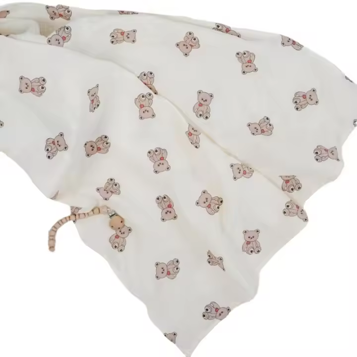 SPEIRA Manta de Gasa de Oso para Bebe, Manta de Diseños animados para niños, Manta para dormir la siesta - 1