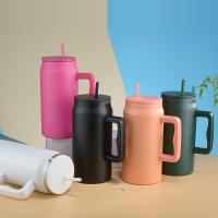 Termo De Acero Inoxidable De 50oz Con Tapa De Agua Y Mangue De Viaje Aislado Al Vacío Para Coche Termo Botella Ecológica Con Estilo Masculino - details 0