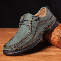 Zapatos De Cuero Hechos a Mano Para Hombre Casual Zapatillas Diseño Cómodo Zapato De Negocios Mocasines Con Cordones Material De Suela De Goma - details 7
